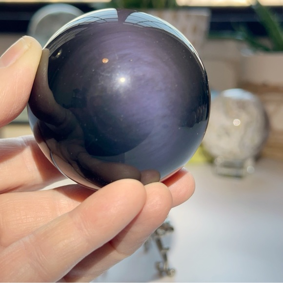 Black obsidian sphere Crystal ball for healing and protection - Picture 1 of 6